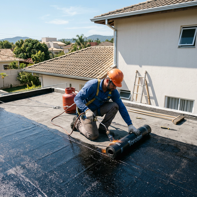 Manutenção de calhas e impermeabilização